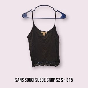 SUEDE STRAPPY CROP TOP